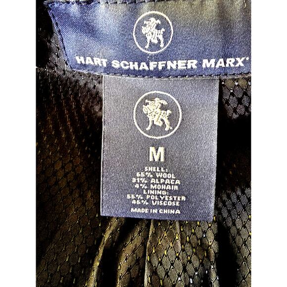 Hart Schaffner Marx mens sz M Black wool, alpaca, mohair coat - Picture 5 of 8